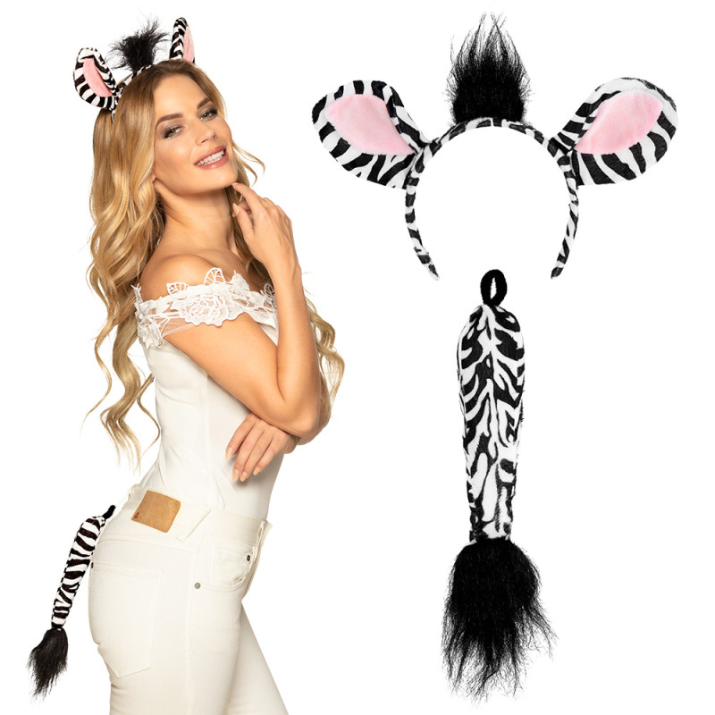 Souprava zebra uši a ocas Souprava zebra uši a ocas